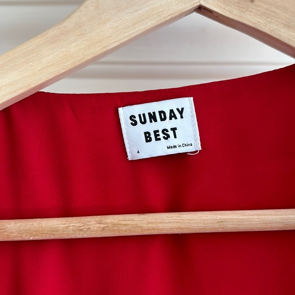 Red wrap mini dress size 4 - Picture 3 of 4